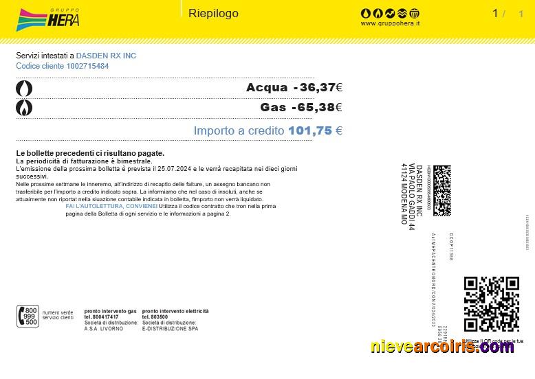 Italy Gruppo Hera business utility bill